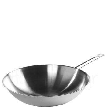 Τηγάνι Wok 3-ply [Φ36|9 cm] Inox Ασημί|Hendi