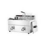 Φριτέζα Ηλ. Induction KITCHEN LINE (Διπλή) (Με Βρυσάκι) 8 lt 7000 W Ασημί | Hendi