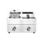 Φριτέζα Ηλ. Induction KITCHEN LINE (Διπλή) (Με Βρυσάκι) 8 lt 7000 W Ασημί | Hendi