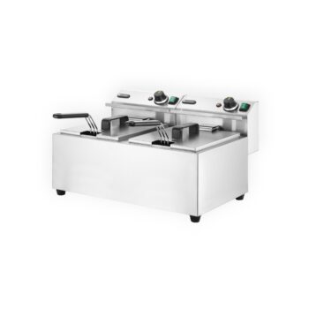 Φριτέζα Ηλ. MASTERCOOK (Διπλή) (Με Βρυσάκι) 8 lt 7000 W Ασημί | Hendi