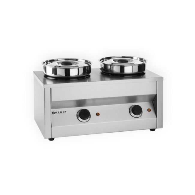 Bain-Marie Ηλ. THERMOSYSTEM 2 (2x4,2 Lt) 400 W Ασημί | Hendi